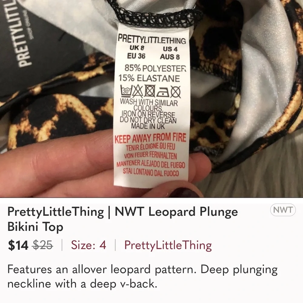 PrettyLittleThing NWT Leopard Plunge
Bikini Set - Picture 12 of 15